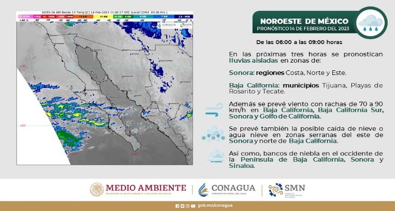 Prevén caída de nieve en Sonora. Foto: Conagua