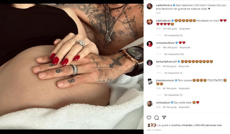 Nadia presume su embarazo