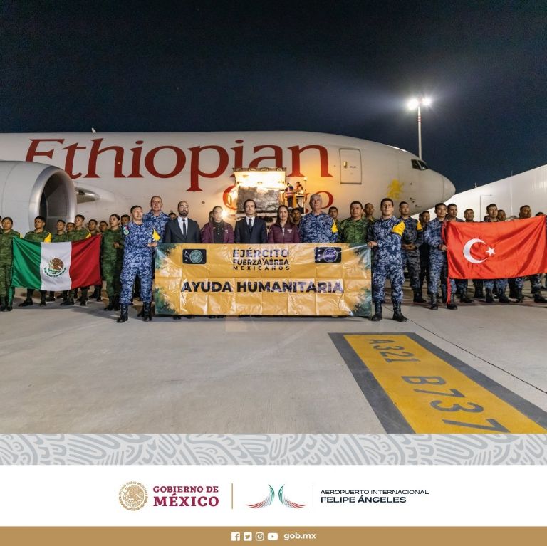 México envía ayuda humanitaria a Turquía. Foto: Twitter