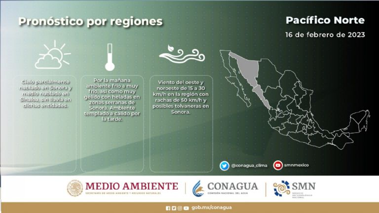 Alertan por heladas en Sonora. Foto: Conagua