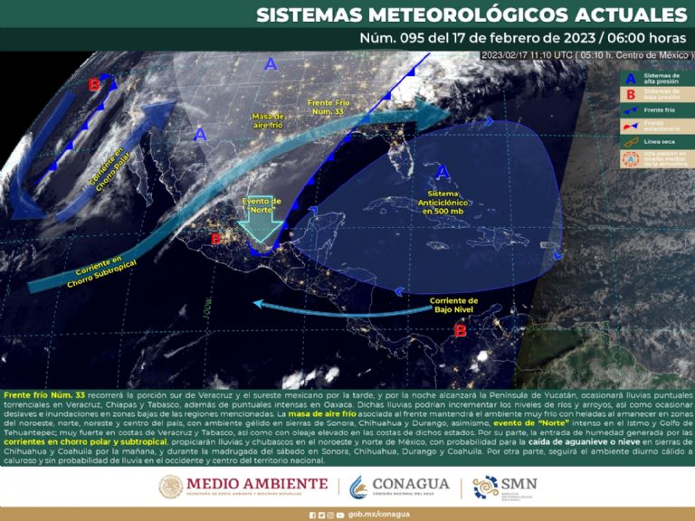 Pronóstico del clima en México. Foto: Conagua