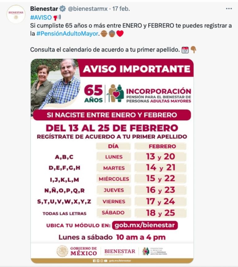 Pensión del Bienestar 