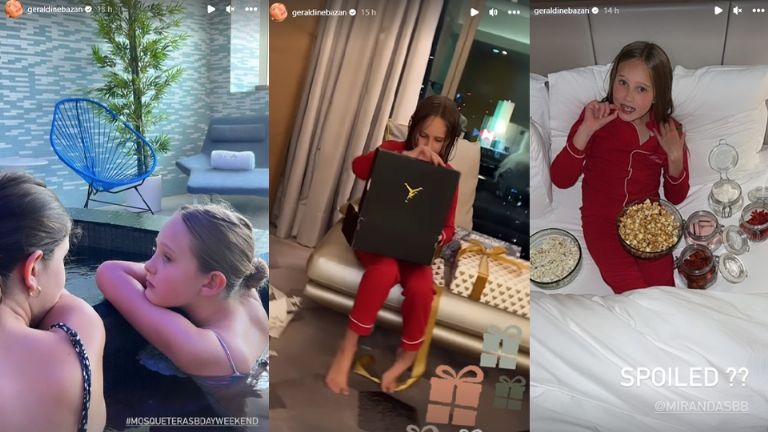 Geraldine llevó a sus hijas al spa