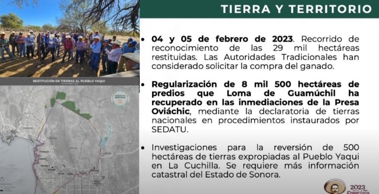 Recorridos de los terrenos yaquis