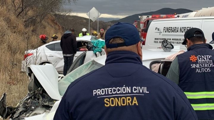 (FOTOS) Fatídico accidente en Sonora: Cinco personas mueren tras choque en carretera