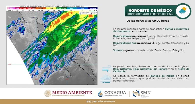 Alertan por lluvias en Sonora. Foto: Conagua