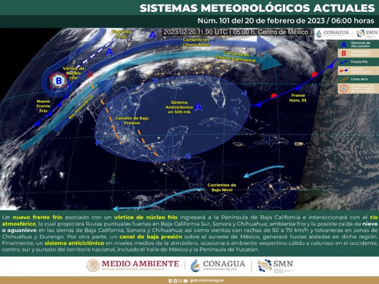 SMN comparte el pronóstico del clima de hoy lunes 20 de febrero. Foto: Conagua