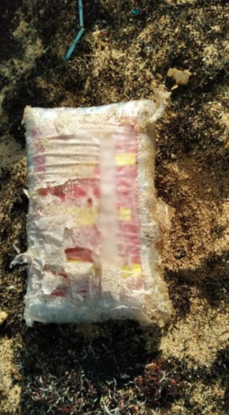 Paquete hallado en el sargazo 