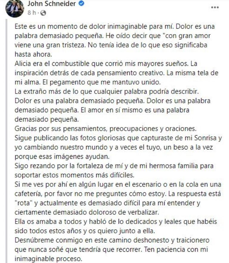 Mensaje de John Schneider