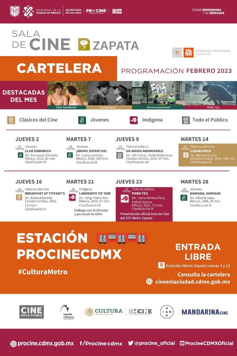Cartelera de cine en el Metro de la CDMX