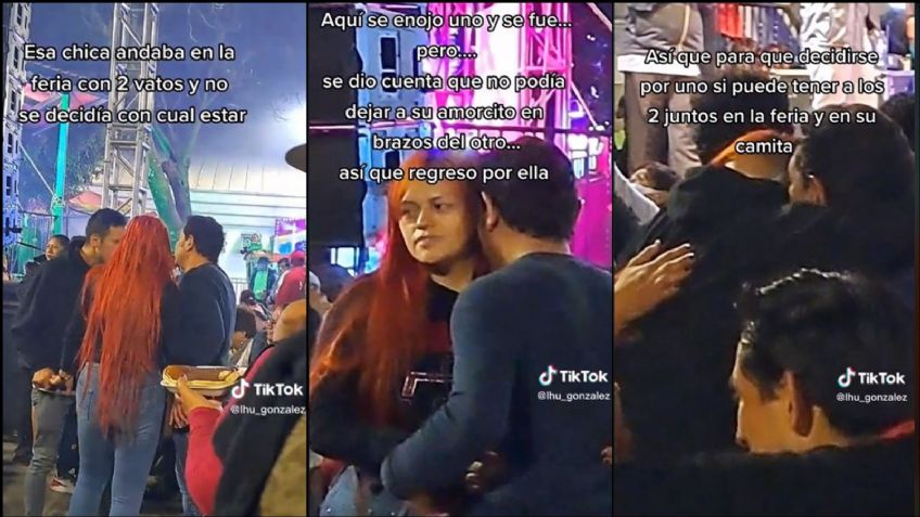 FOTOS: Dos hombres se pelean por una mujer en una feria; al final los tres terminan juntos