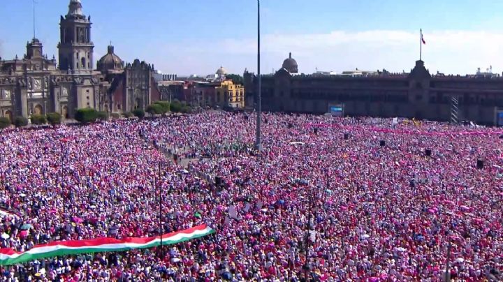 Marcha del INE: Reportan más de 100 mil asistentes en el Zócalo de la CDMX
