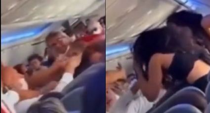 VIDEO: Pasajeras arman tremendo zafarrancho en pleno avión; ambas querían el lugar de la ventana