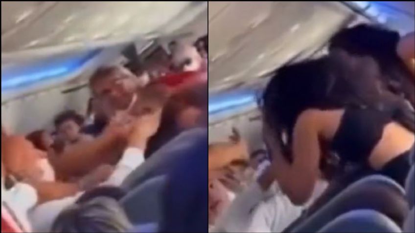 VIDEO: Pasajeras arman tremendo zafarrancho en pleno avión; ambas querían el lugar de la ventana