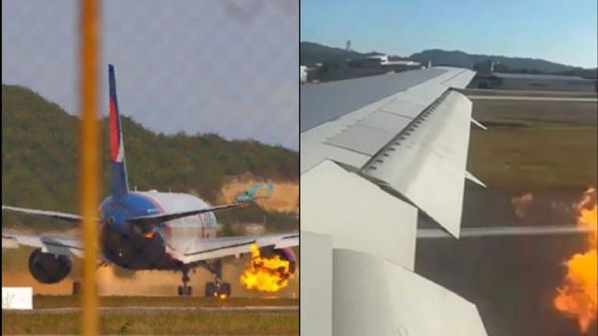 (VIDEO) De terror: Avión estalla en llamas durante el despegue; no se reportan heridos