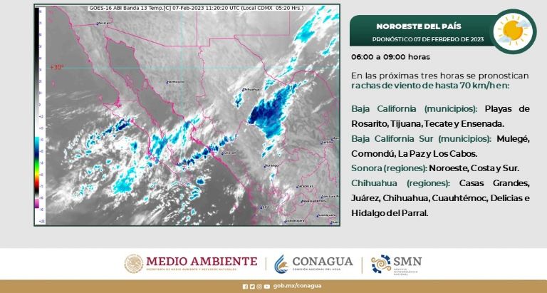 Información del clima en Sonora. Foto: Conagua