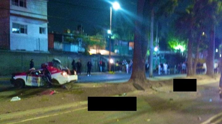 El taxi quedó destrozado: Fatídico accidente vehicular en CDMX deja 5 víctimas mortales