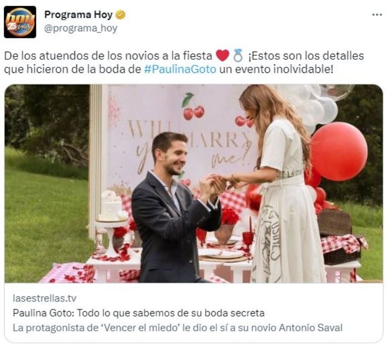 Anuncian boda de Paulina en Hoy