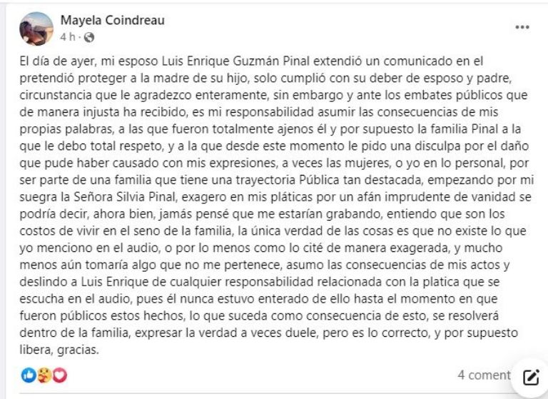 Comunicado de Mayela