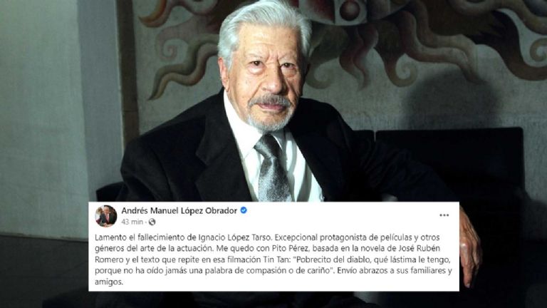 AMLO lamenta muerte de Ignacio López Tarso. Foto: Twitter