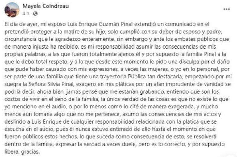 Comunicado de Mayela 