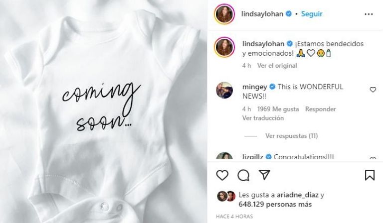 Lindsay Lohan anuncia su embarazo