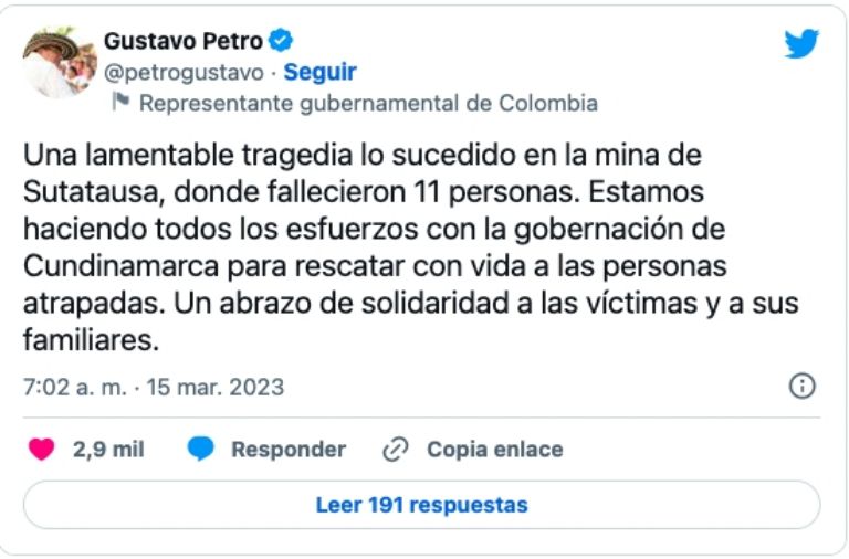Tuit Gustavo Petro 