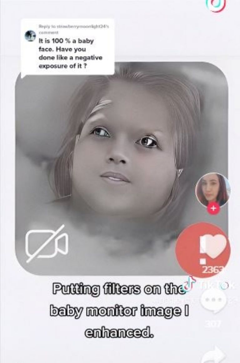 Fotografía del presunto fantasma con filtros