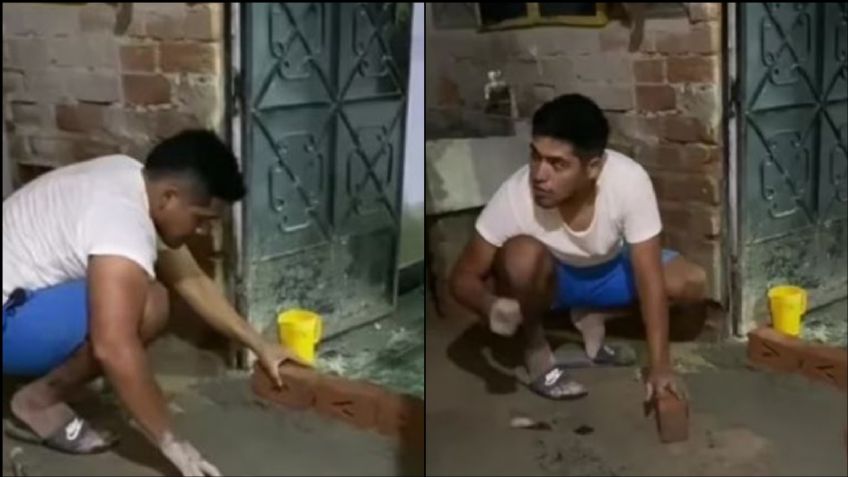 Va a visitar a su novia, pero su suegro lo pone a trabajar de albañil; construye barricada