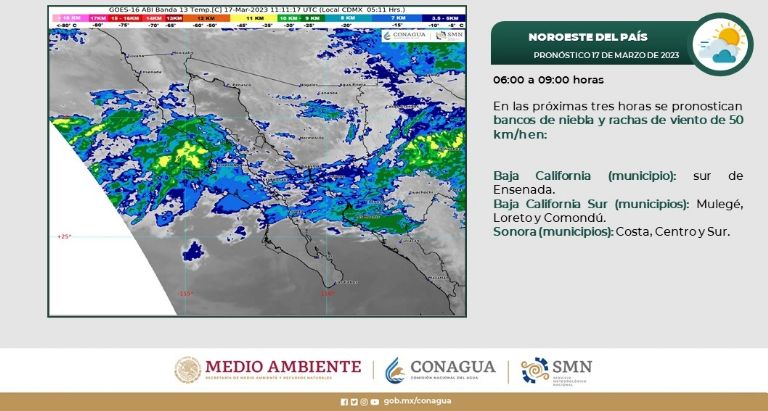 Alertan por lluvias en Sonora este viernes. Foto: Conagua