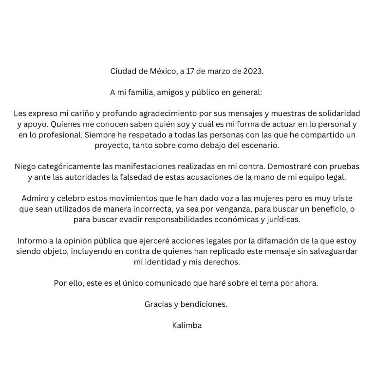 Comunicado de Kalimba