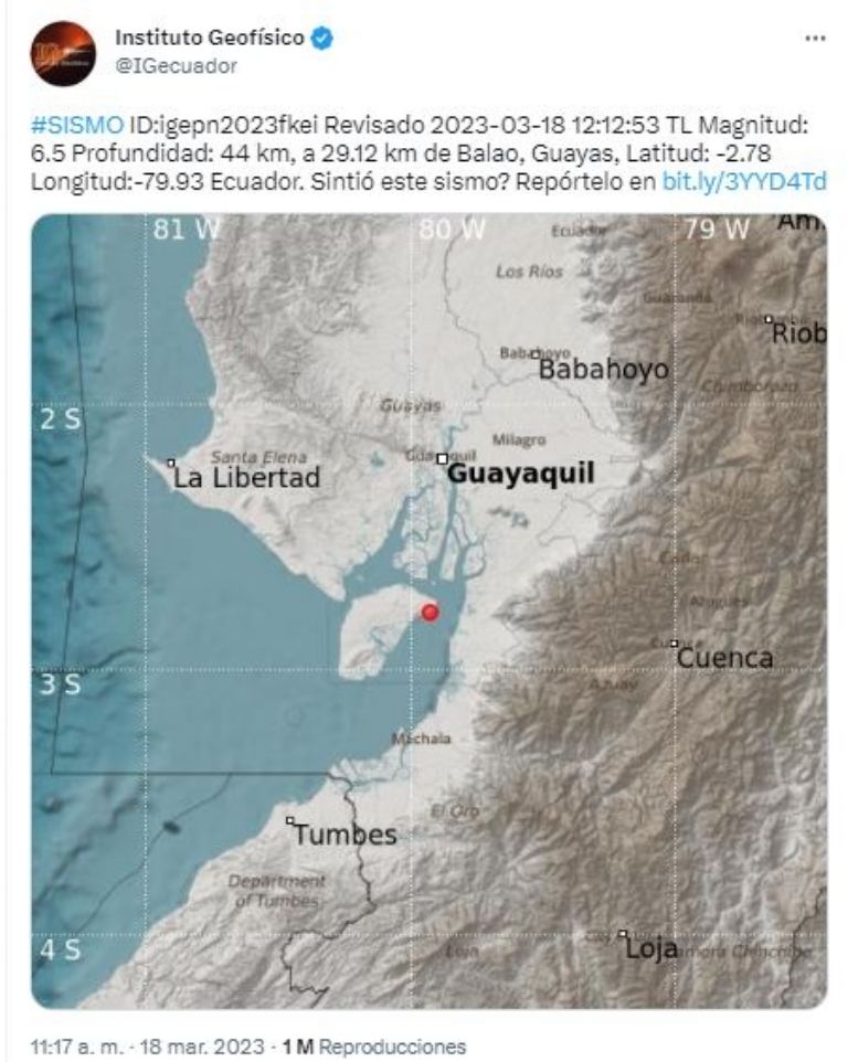 Temblor en Ecuador