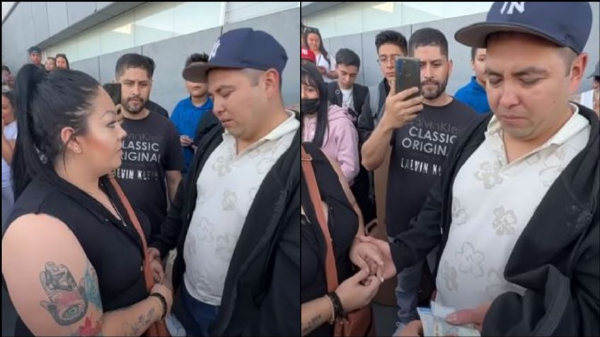 (VIDEO) Tiktoker hace llorar a transeúnte por cumplir un reto: "Lo hice porque tengo hijos"