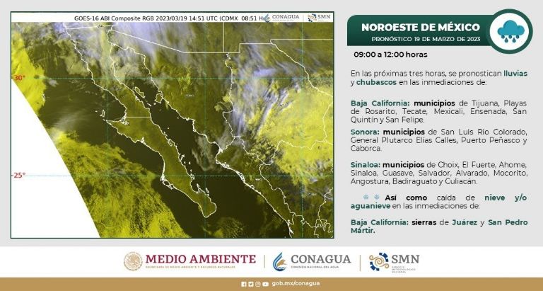 Pronóstico del clima en Sonora. Foto: Conagua