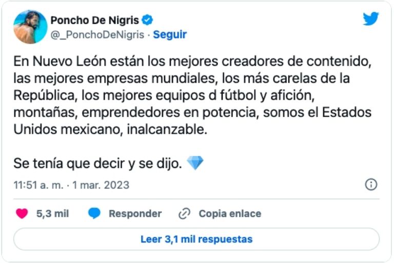 Tuit Poncho De Nigris 