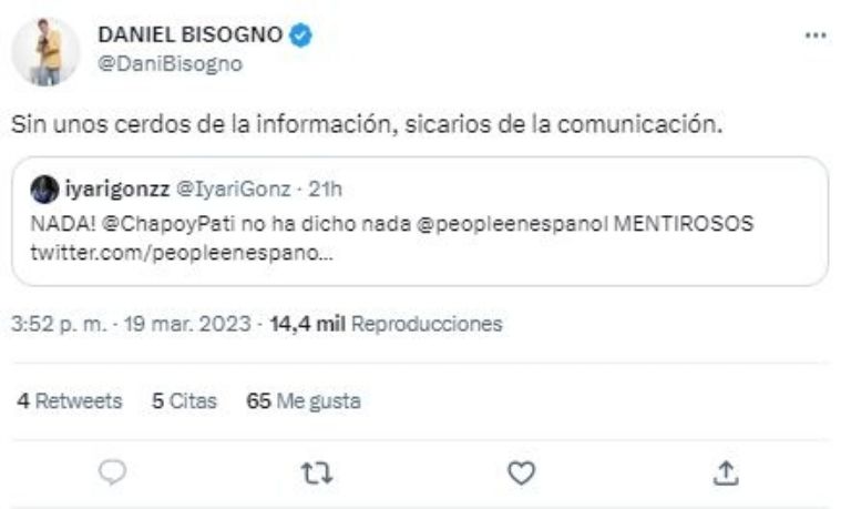 Tuit de Daniel Bisogno