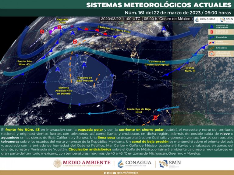 Clima en México hoy miércoles 22 de marzo. Foto: Conagua