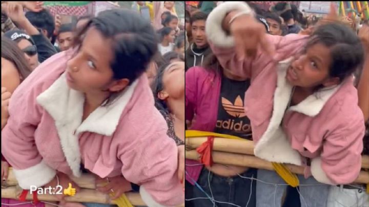 VIDEO: Captan a joven 'poseída' en un concierto; reacciona de manera perturbadora al ver el show