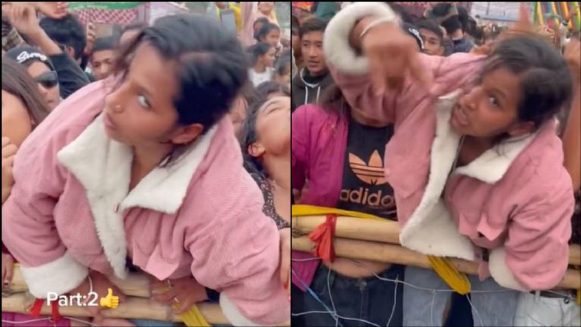 VIDEO: Captan a joven 'poseída' en un concierto; reacciona de manera perturbadora al ver el show