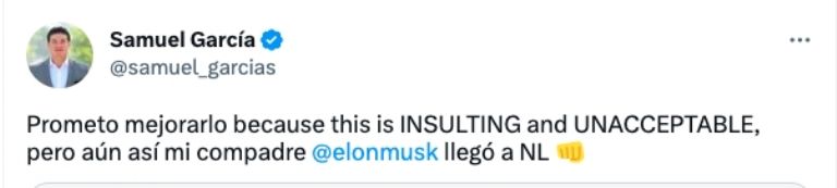 Samuel García tuit 
