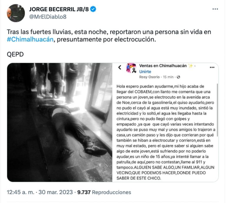 Lluvia en Chimalhuacán 