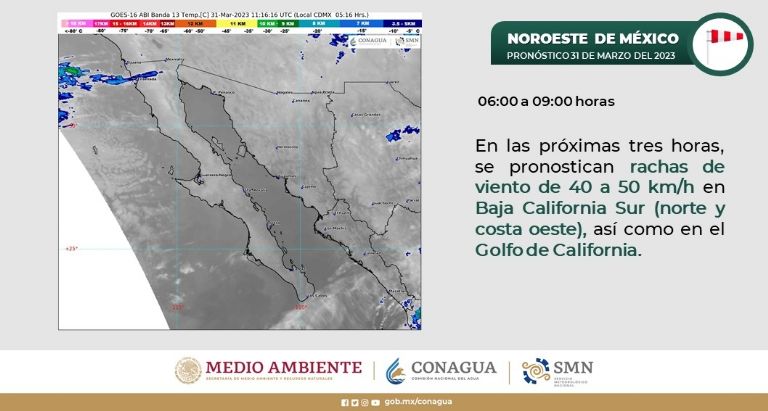 Clima en el noroeste de México para hoy. Foto: Conagua