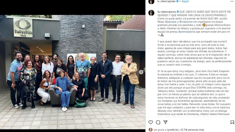 Rebecca sorprende con emotivo mensaje