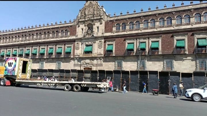 (VIDEO) AMLO 'se prepara' para movilizaciones del 8M: Blindan Palacio Nacional y monumentos