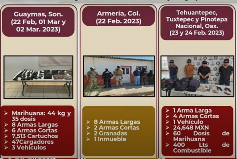 Aseguramientos relevantes en México. Foto: Semar