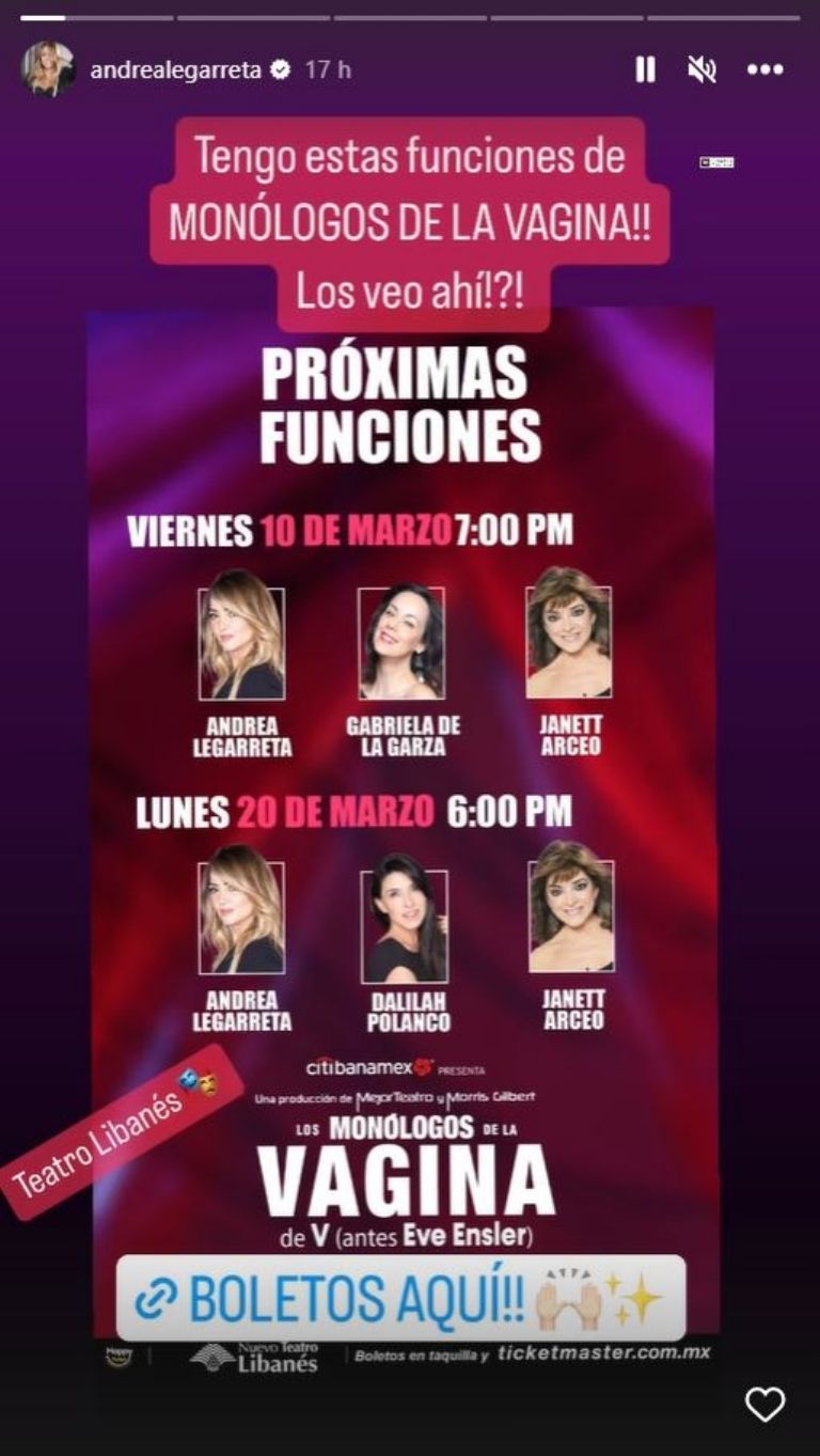 Andrea anuncia su regreso al teatro