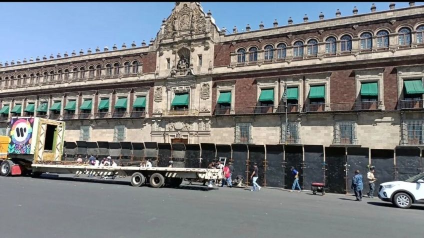 (VIDEO) AMLO 'se prepara' para movilizaciones del 8M: Blindan Palacio Nacional y monumentos