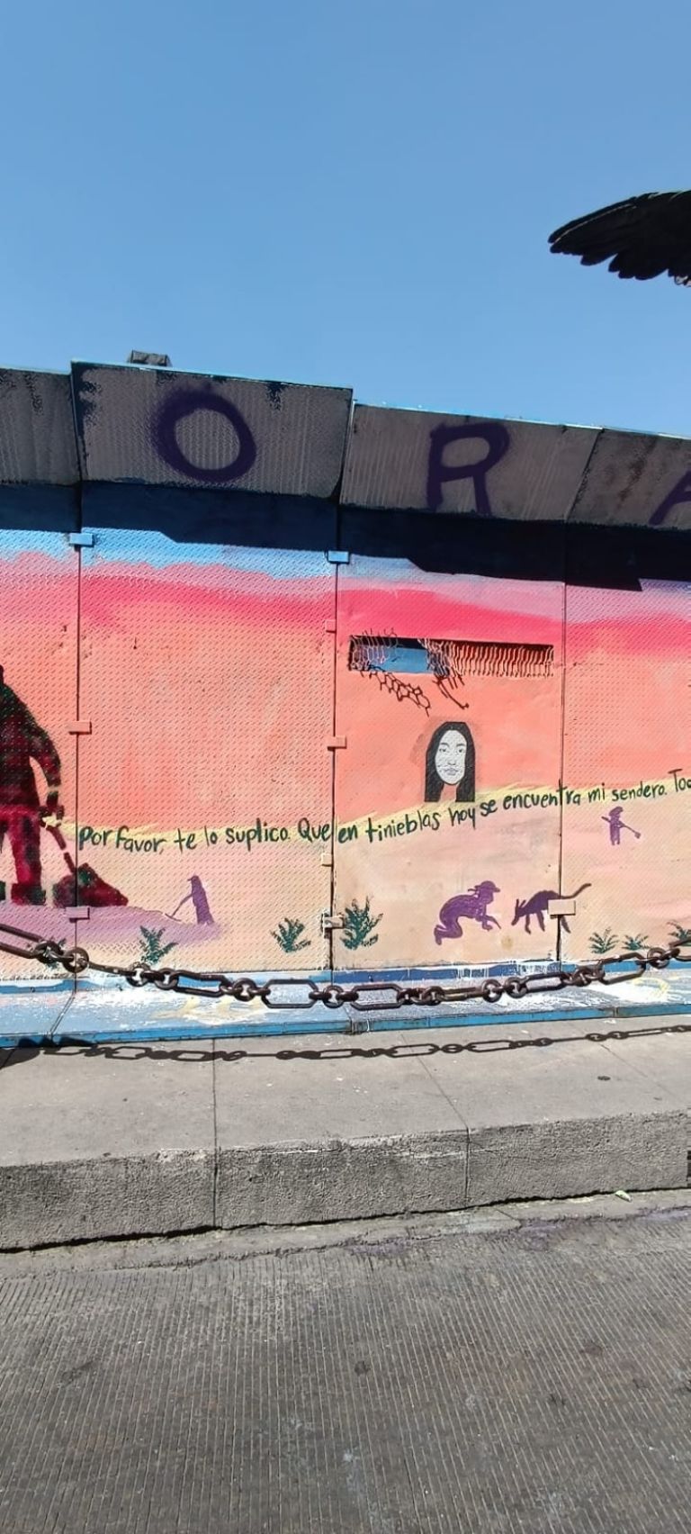 Mural de madres buscadora en este 8M