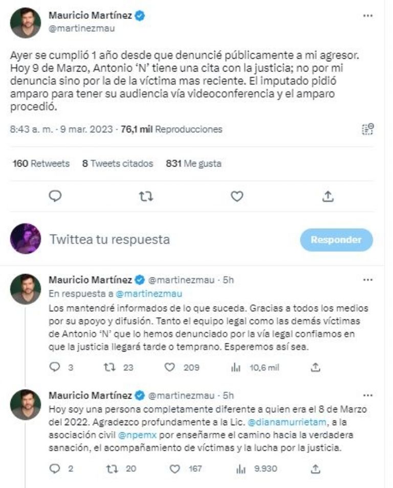 Tuit de Mauricio Martínez