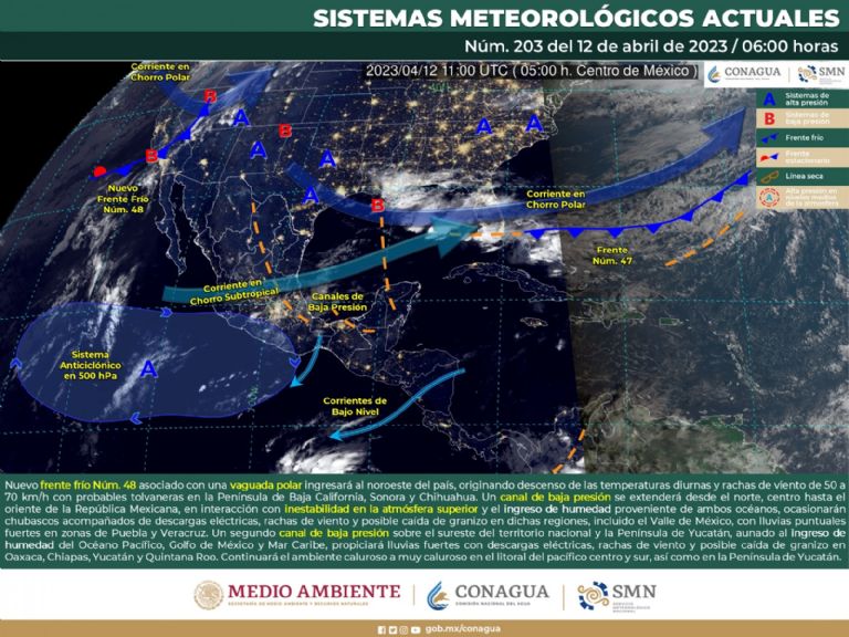 Pronóstico del clima en México. Foto: Conagua